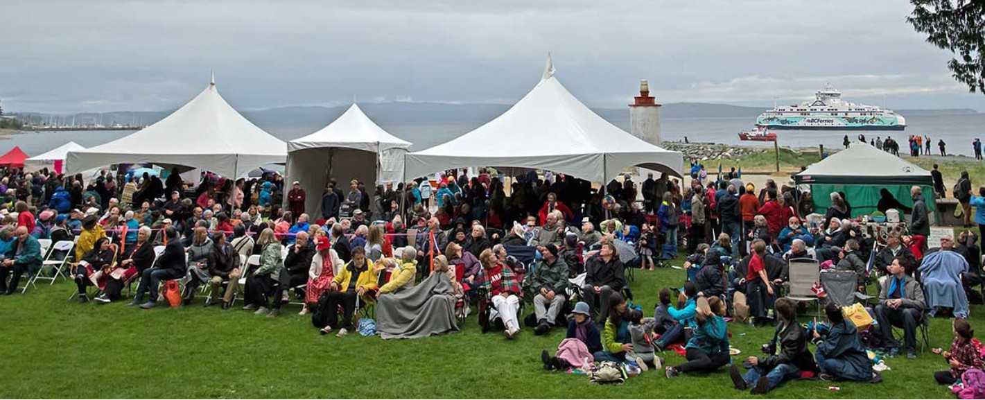 View of a crowd of people attending the river festival